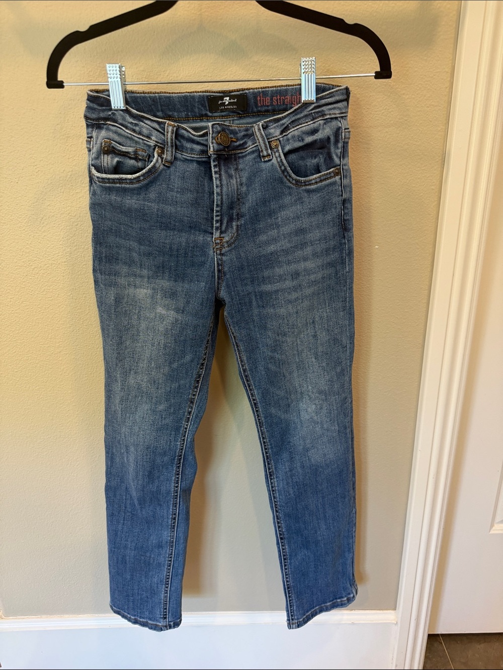 7 For All Mankind Boys straight Jeans - Medium Blue Wash